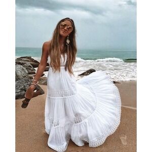 Charo Ruiz Zoe maxi dress size XS strapless lace Ibiza white $610